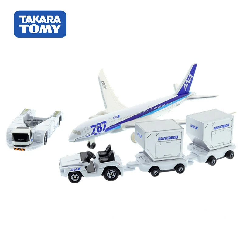 TAKARA TOMY Tomica Boeing 787 Flughafen-Set, Gepäckanhänger, Modell, ANA/JAL, Legierung, Spielzeug, Kraftfahrzeug, Druckguss-Metallmodell, Kindergeschenke