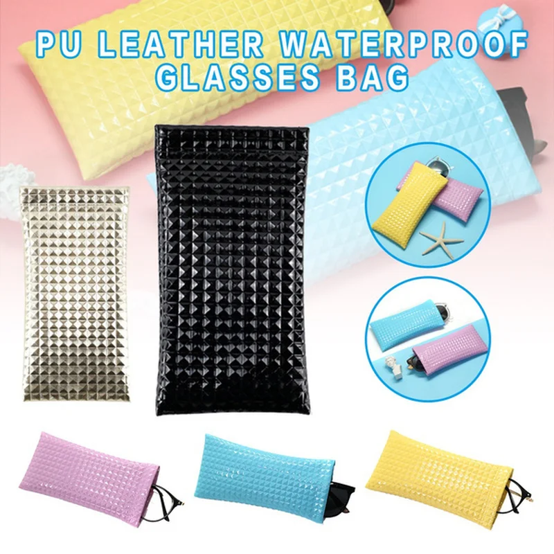 Pu Leather Sunglasses Bag Glasses Case Drawstring  Mobile  Pouch Wallet Storege Cases Portable Glasses Storege Bags