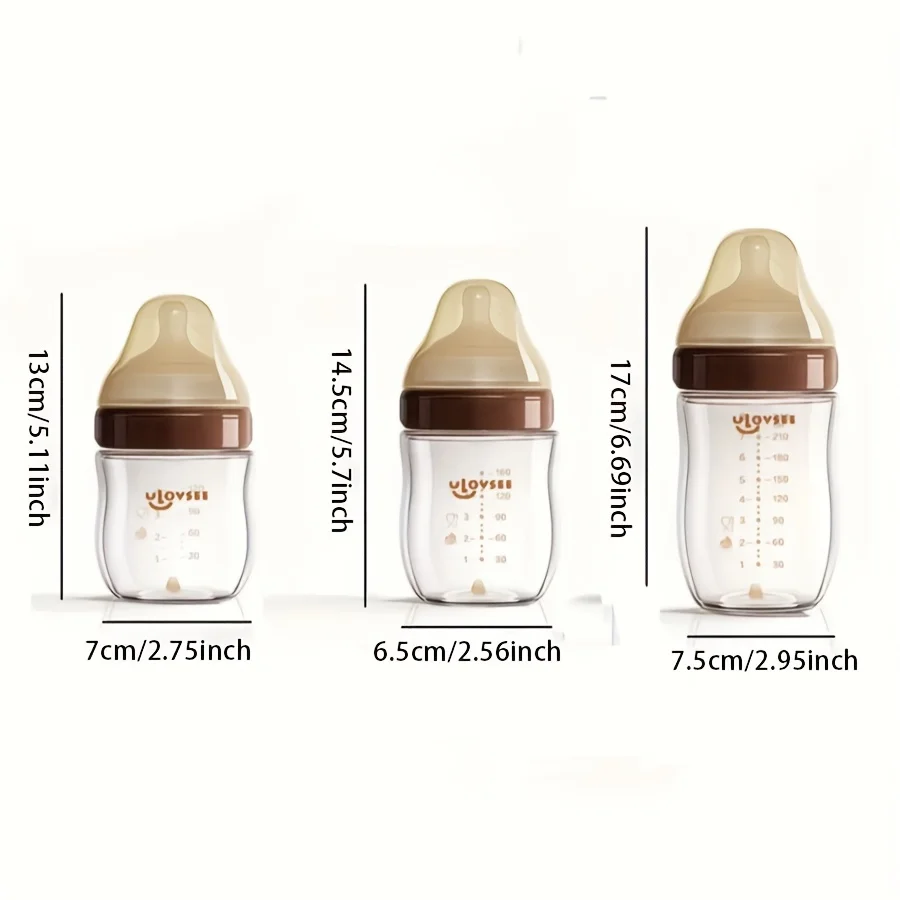 4oz, 8oz Hochwertige Borosilikatglas-Babyflasche, Sauger, Weithalsflasche mit Luftausgleichsventil am Boden, Glas-Milchflasche – Detail 7