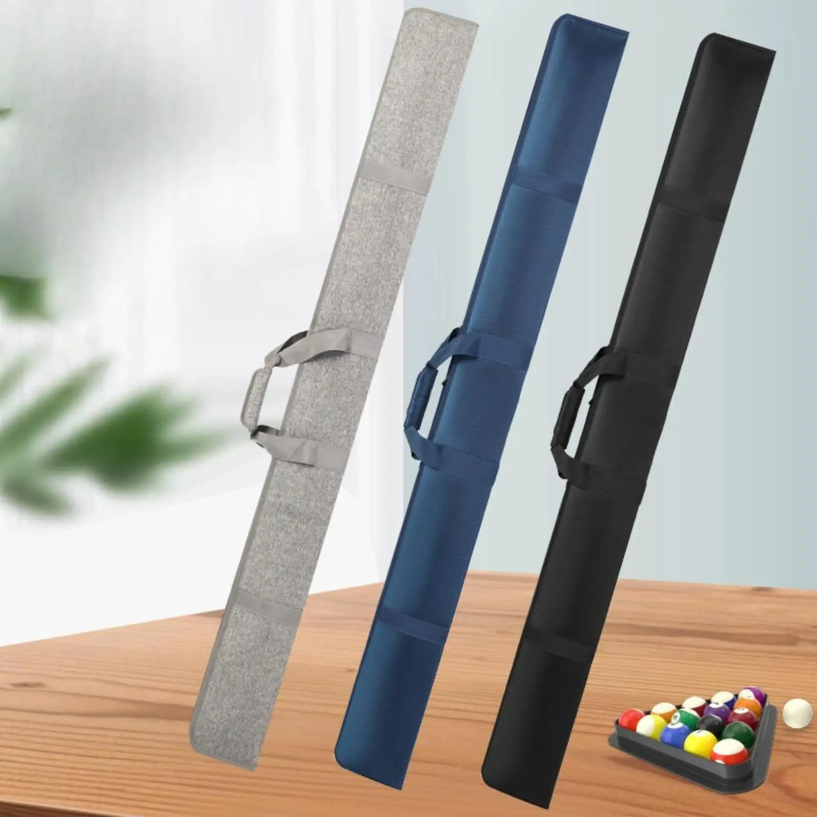 

Billiard Cue Bag Hard Case Polyester Storage Adjustable Strap Sports Gift for Pool Table Accessories Carrying