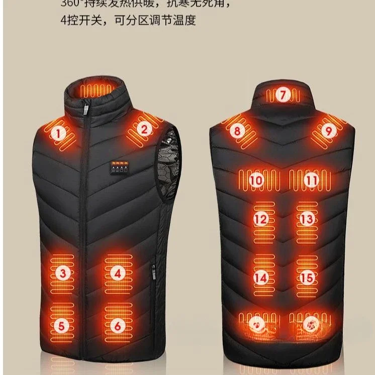 Cross-border New 17th District Heating Vest Four Control Intelligent Constant Temperature Electric Vest USB Safety Thermal Heati