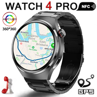 GT4 Pro Health Smart Watch Men 360 360 AMOLED Screen NEC GPS Tracker Compass BT call Blood oxygen IP68 Sport Smartwatch 2025New