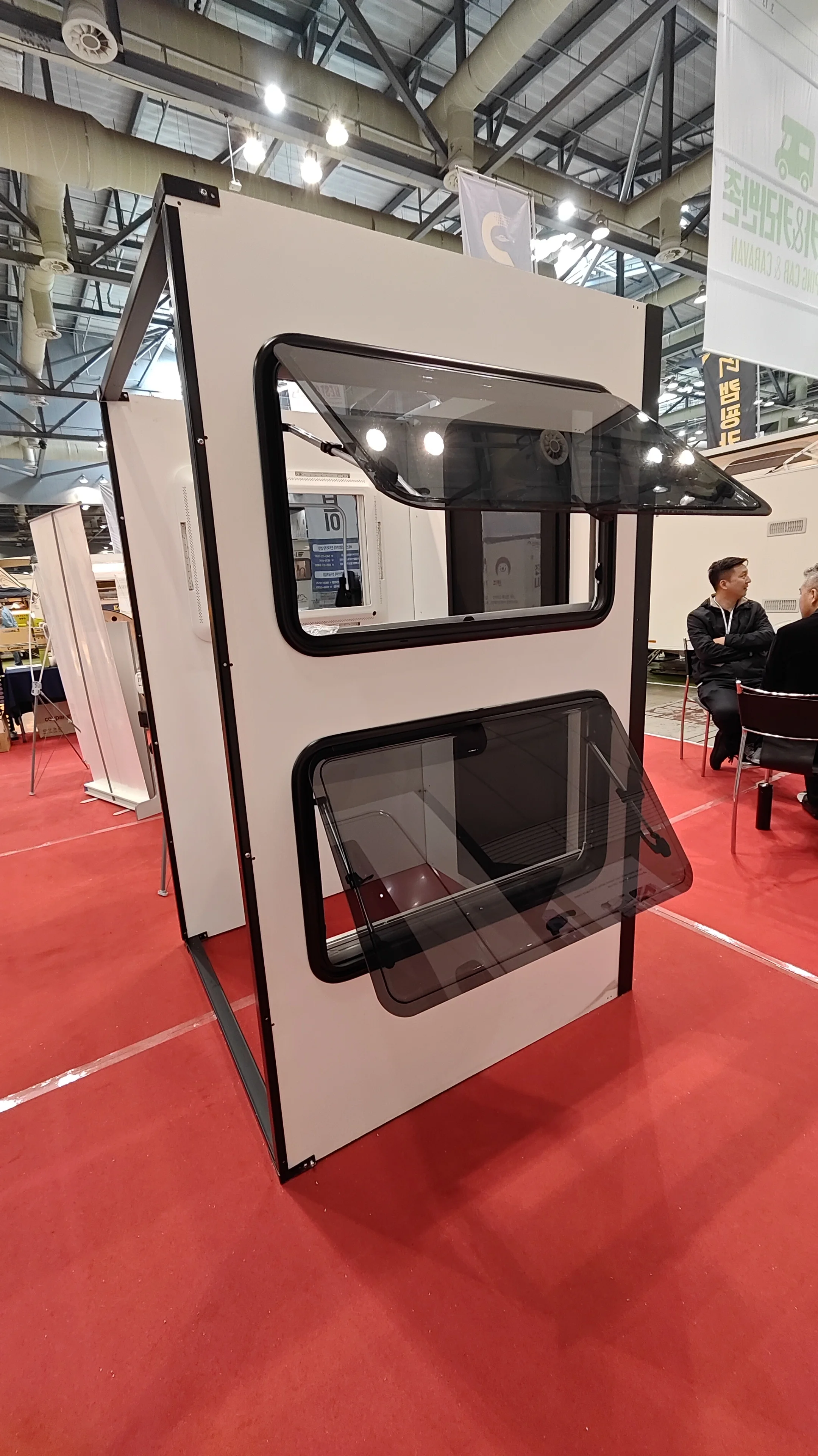 RV Push-Out Window, Double Glazed Acrylic Caravan Window, Aluminum Frame with Roller Blind, fit for Motorhome, 25-65mm Wall