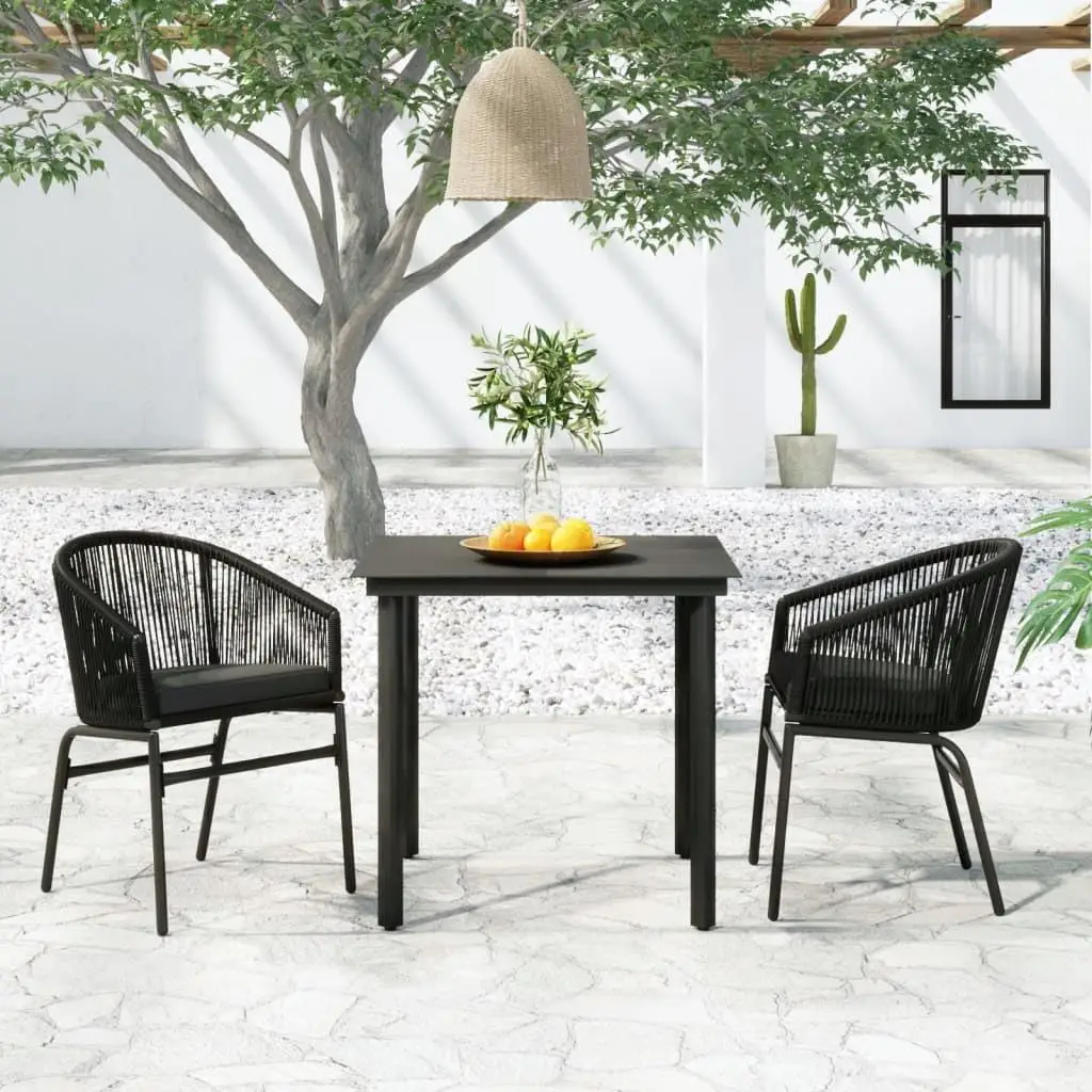 

Stylish Black Garden Dining Set Outdoor Furniture Table and Chairs for Patio Yard Balcony