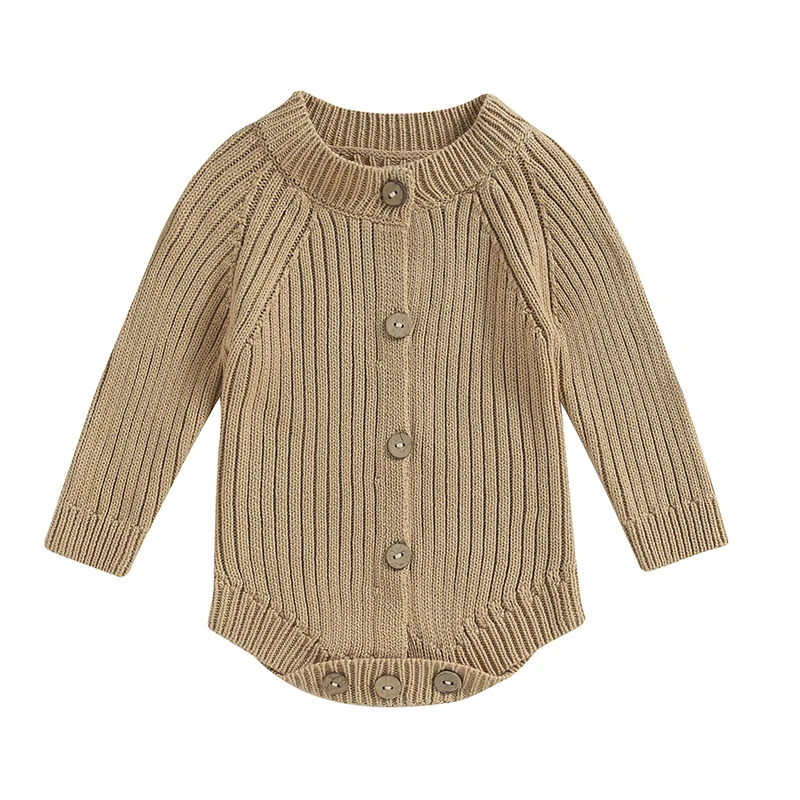 

Baby Boy Girl Autumn Winter Clothes Toddler Newborn Baby Long Sleeve Ribbed Knit Sweater Romper Jumpsuit Fashion Infant Clothing