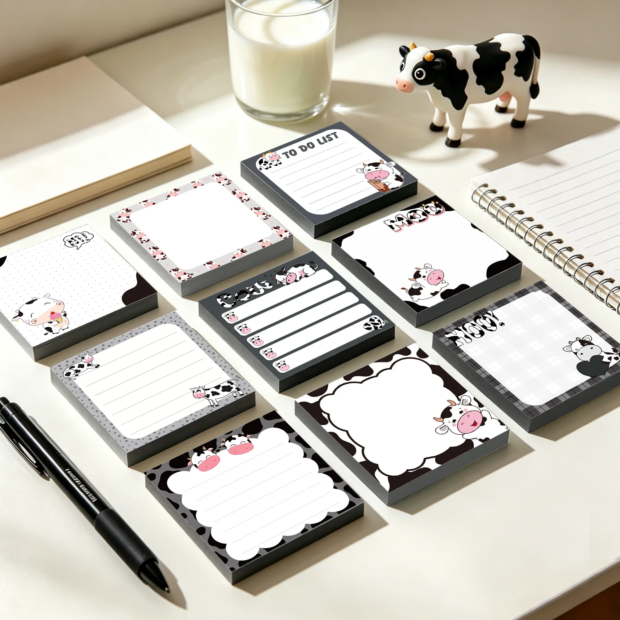 12pcs=240pages Cartoon Farm Jungle Animals Memo Pads Sticky Notes,Refrigerator Sticky Notes for Home Use Office Gifts Supplies