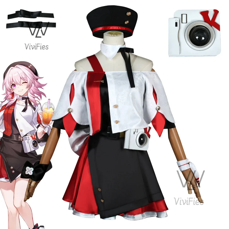 

March 7th Cosplay Honkai: Star Rail Costume Big Size March 7th Dress Wig Role Play Lolita Outfits for comic con