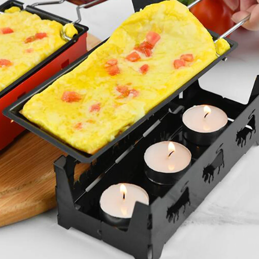 

Mini Fondue Set Baking Tray Stove Kitchen Grilling Tool Camping Cookware Cheese Grill Non stick Bakeware Heat resistant Iron