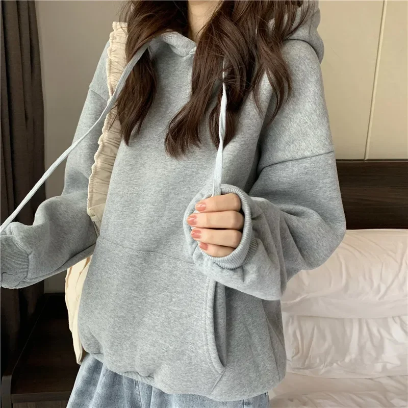 

Spring New Korean Hoodie Women Casual Long Sleeve Pullover Tops Hood Shirt Harajuku Oversize Sweatshirt Y2k Clothes 후드티