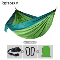 1-2 People Portable Hammock 260x140cm High Quality Camping Nylon Hammocks Survival Garden Hunting Leisure Travel Picnic Chair