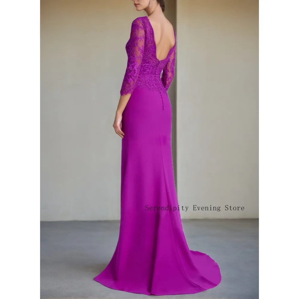 Customized Lace Shoulder Mother of Birde Dresses 2026 for Women Wedding Purple Elegant Evening Dress Midi Mermaid Prom Gowns