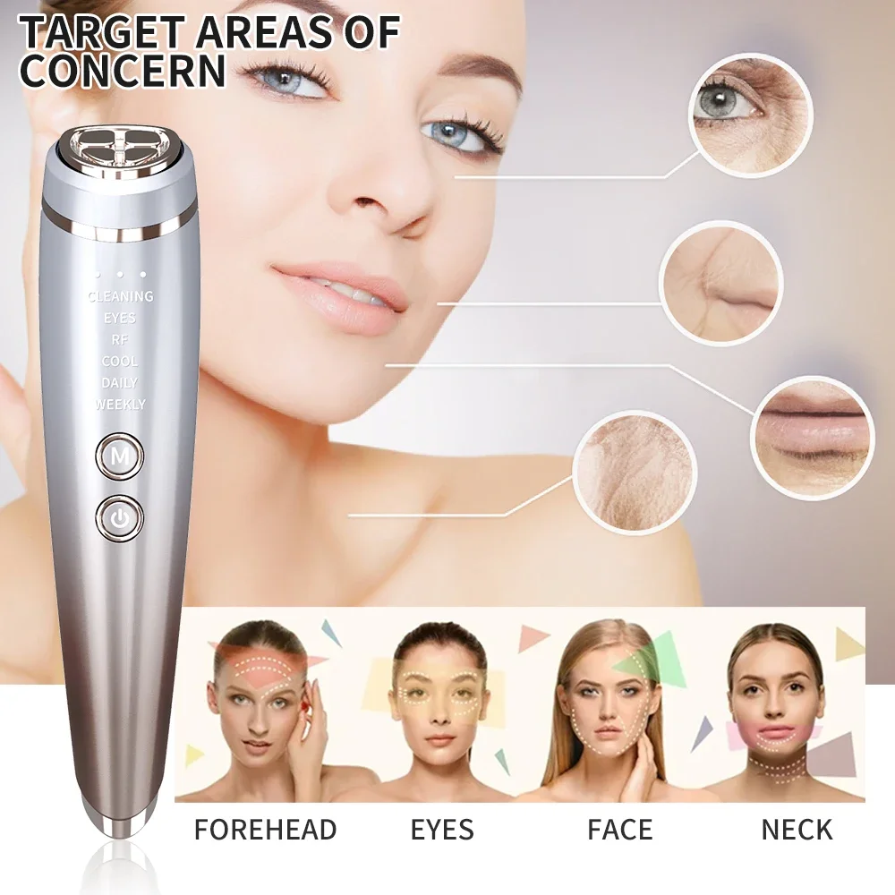 ใหม่ Masajeador Facial Instrumento Multifuncional LED ร้อนและเย็น Anti Aging Facial Lifting อุปกรณ์ความงาม Face Care สําหรับผู้หญิง