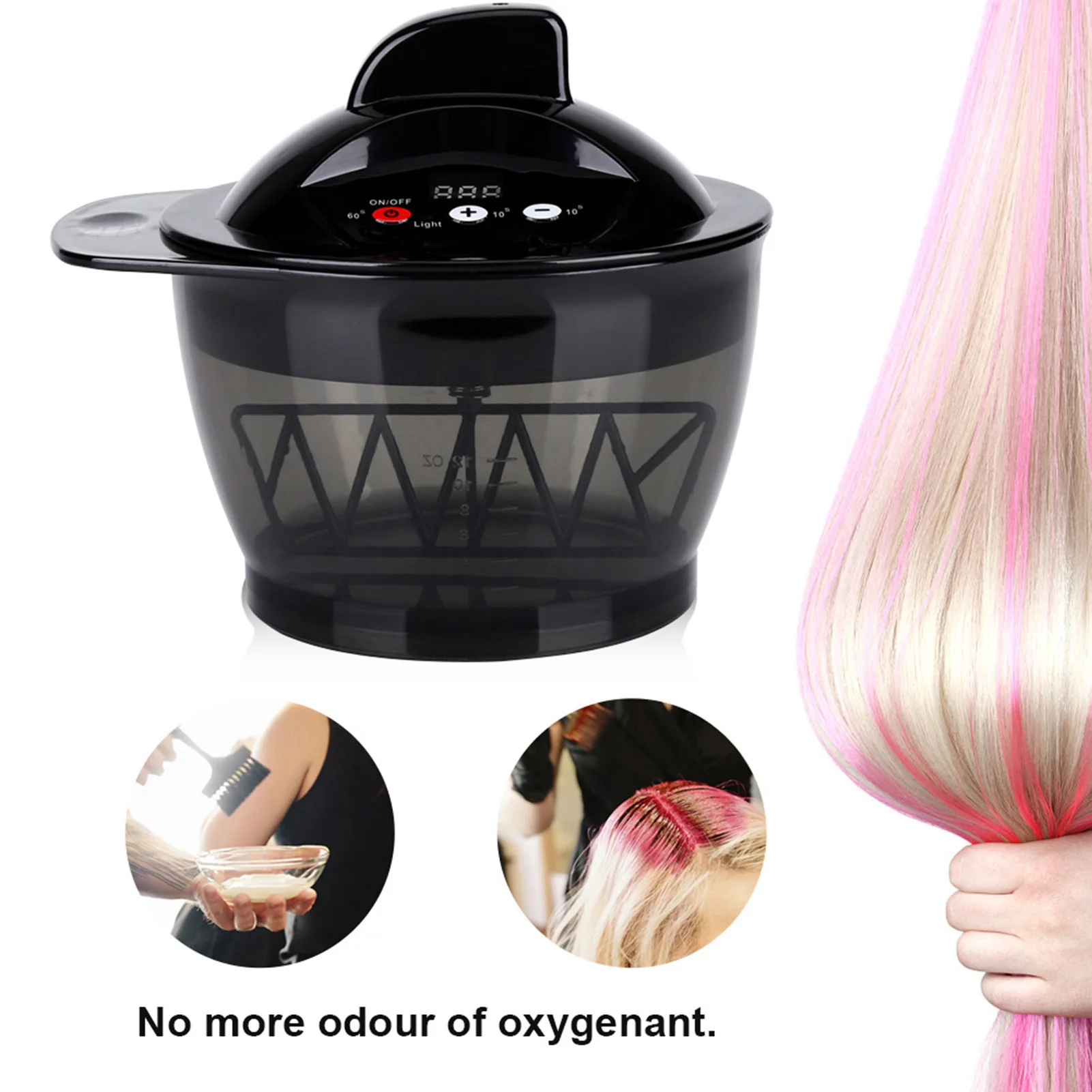 

Electric Hair Cream Mixer USB Rechargeable LCD Time Display Electric Hair Cream Automatic Mixer Hair Color Mixing Bowl