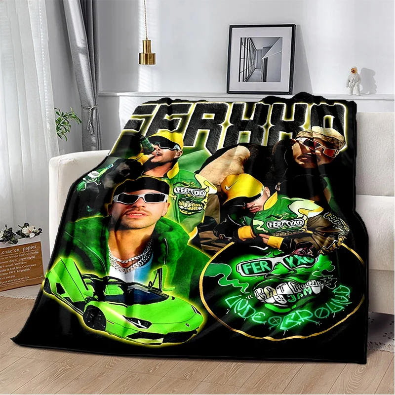 3D Feid Ferxxo Hiphop Pop Music Soft Plush Blanket,Flannel Blanket Throw Blanket for Living Room Bedroom Bed Sofa Picnic Cover