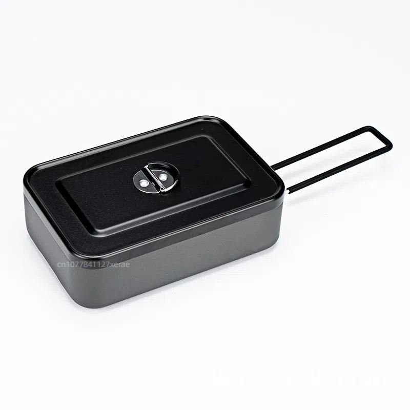 

Уличная посуда из алюминиевого сплава для кемпинга, кемпинга, защиты от ожогов, индивидуальный многофункциональный портативный складной герметичный ланч-бокс