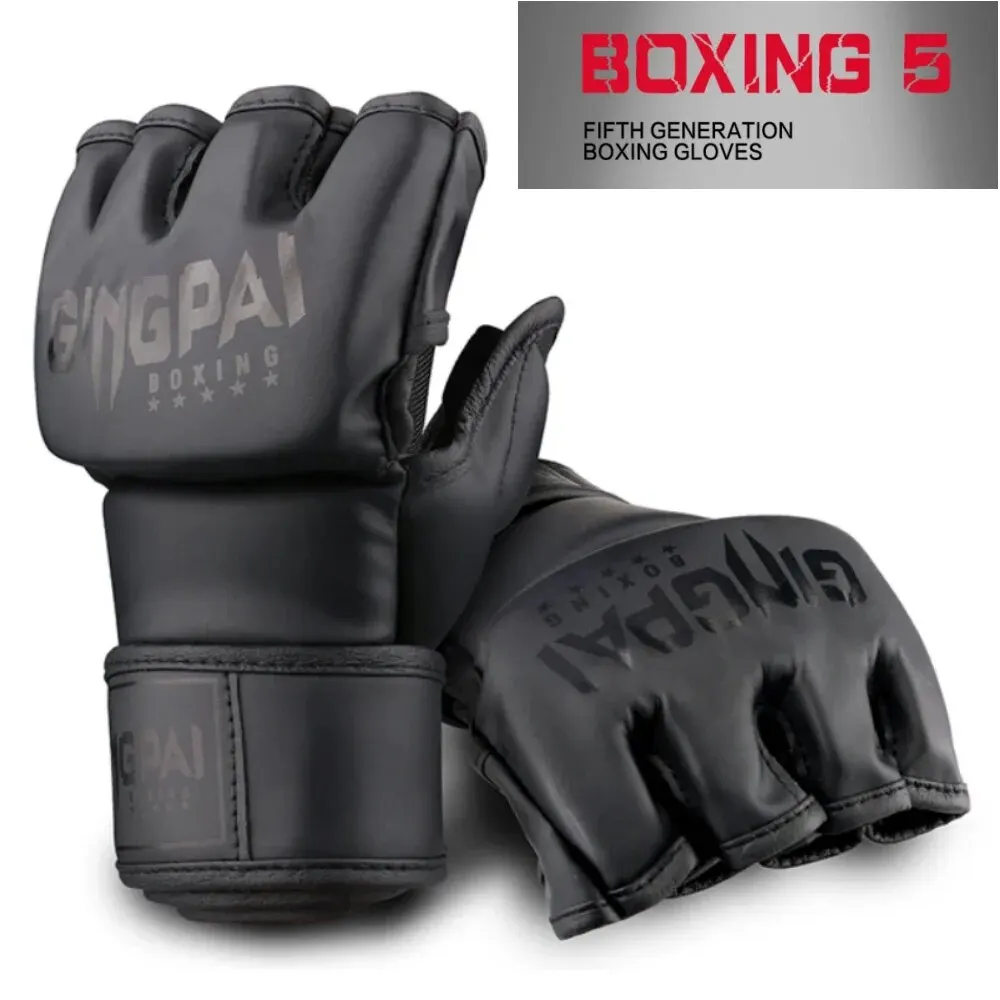 Półrękawice MMA Rękawiczki dla mężczyzn Kobiety Worek treningowy bez palców z większą podkładką Rękawiczki Kick Boxing Sparring Muay Thai Equipment