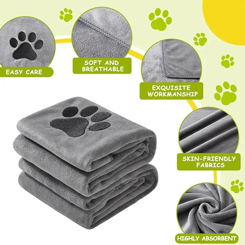 Quick Drying Pet Towel Dog And Cat Towels Water Absorbent Pet Wiping Cloth 50x100cm Perfect Dog Shower & Bath Supplies