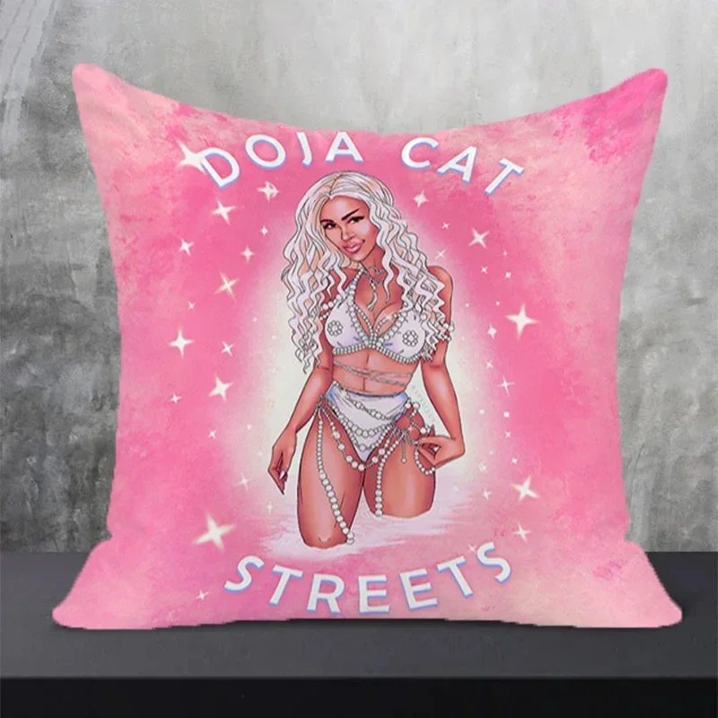 Doja Cat Double Sided Printing Pillowcase Square Pillows Cushion Cover 45*45 Furniture Pillow Covers Decorative Sofa Cushions