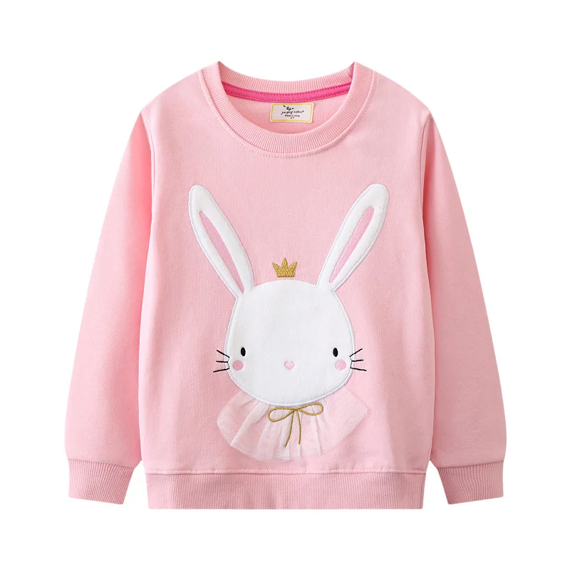 Jumping Meters 2-7T Girls Boys Sweatshirts for Winter Spring Toddler Cotton Bunny Hooded Tops Fashion Sport Children Shirt