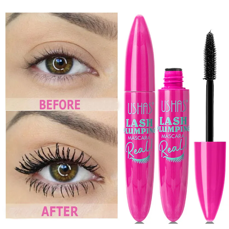 กันน้ํามาสคาร่าสีดําแต่งหน้าติดทนนาน Natural Eyelash Extension หนา 4D ผ้าไหมเส้นใย Extra Volume Lash มาสคาร่าเครื่องสําอาง