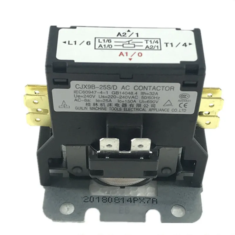 1PC Magnetic AC Contactor Fit For Air Conditioner External Unit Single-phase AC 220-240V 50/60Hz 32A CJX9B-25S/D