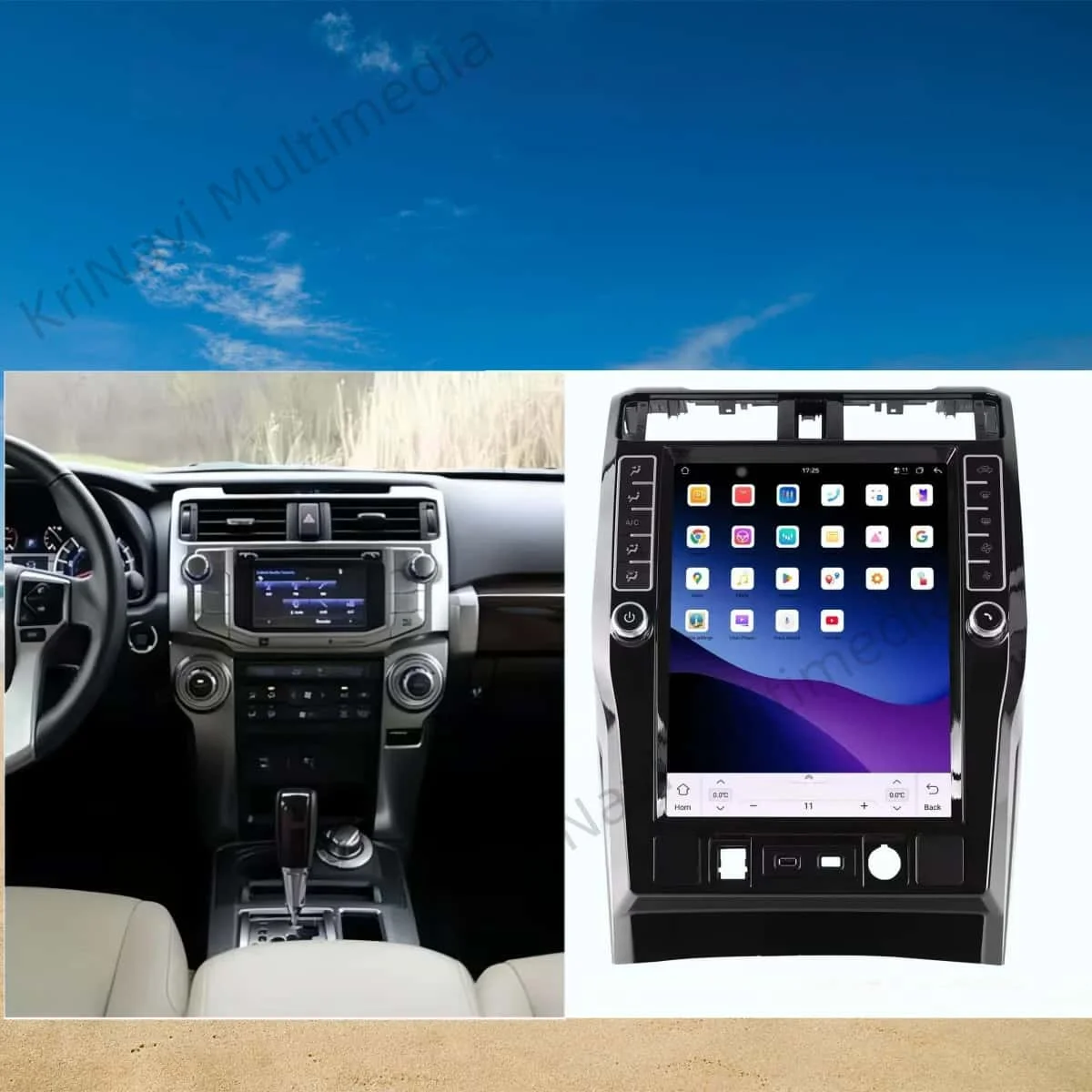 

For TOYOTA 4RUNNER 2009 - 2023 Android 15.0 16.2 Inch 4K Screen 12 Core Auto Radio Car GPS Navigation Multimedia Player Stereot