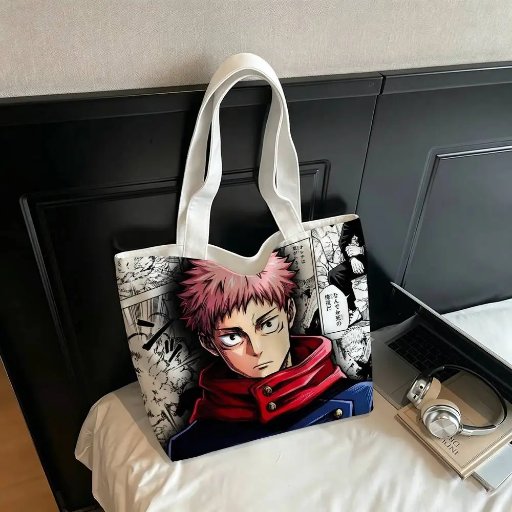 

Anime Itadori Yuji Printed Canvas Tote Bag Shoulder Bag Commuter Mommy Shopping Bag