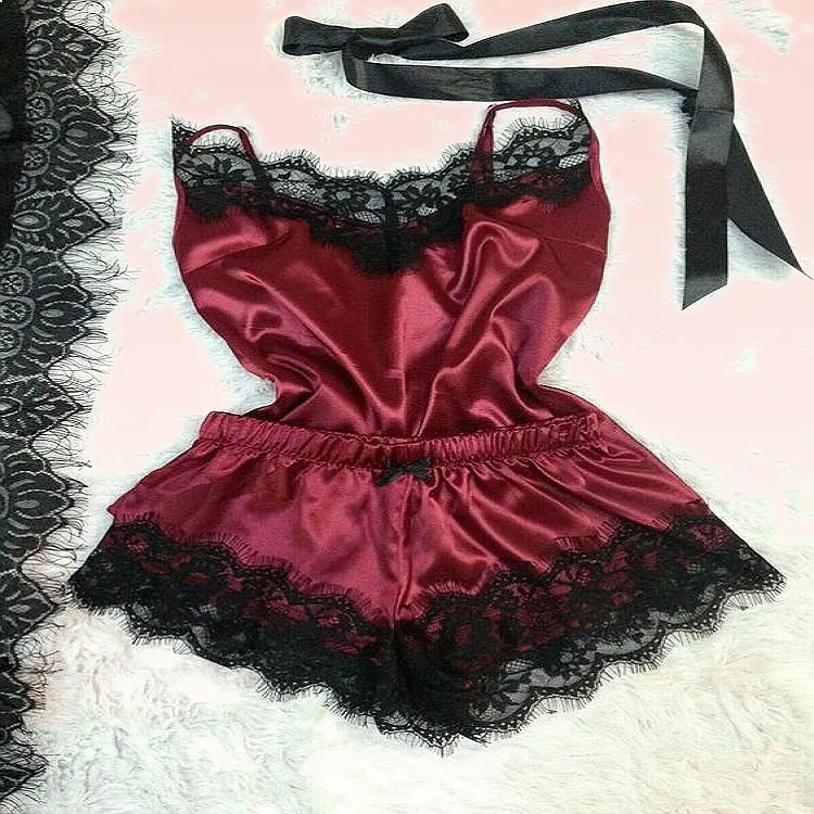 European American Lace Suspender Pajama Set Sexy Mesh Loungewear Comfortable Sleepwear