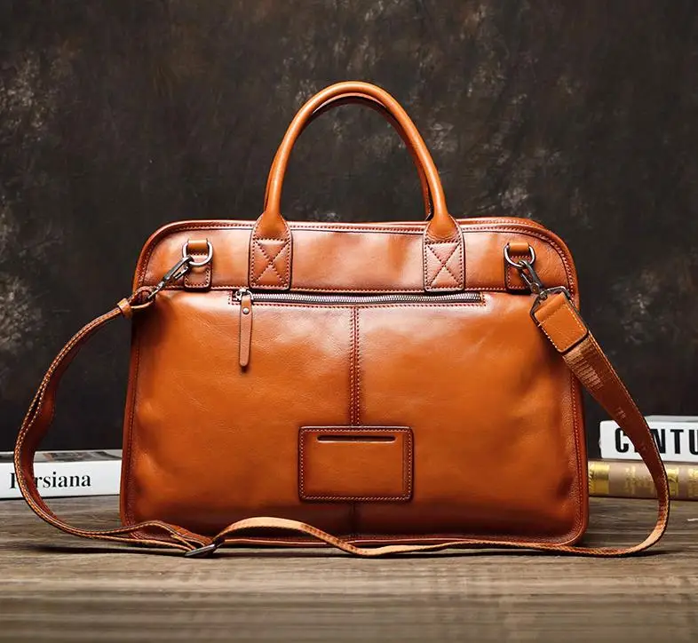 

Cowhide Genuine Leather Men's Handbags Business Briefcases Large Capacity 14-17 Inch Computer Bag Travel Shoulder Messenger Bags