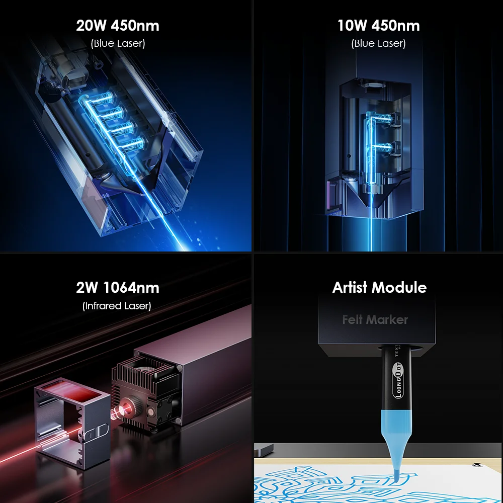 LaserPecker 레이저 조각기, CNC 기계, 접이식 다기능 레이저 커터, 목재 가죽 종이 유리 금속, LX1