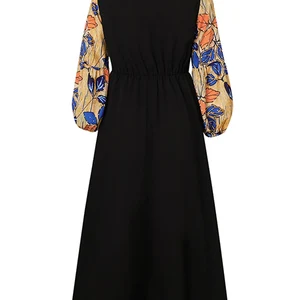 Cộng với kích thước Vonda nữ Bohemian Maxi váy 2024 Váy hoa mùa hè thông thường ren chắp vá xung quanh áo choàng cổ thanh lịch 10 Bán hàng chính cộng với kích thước trang phục tiệc ren - №10