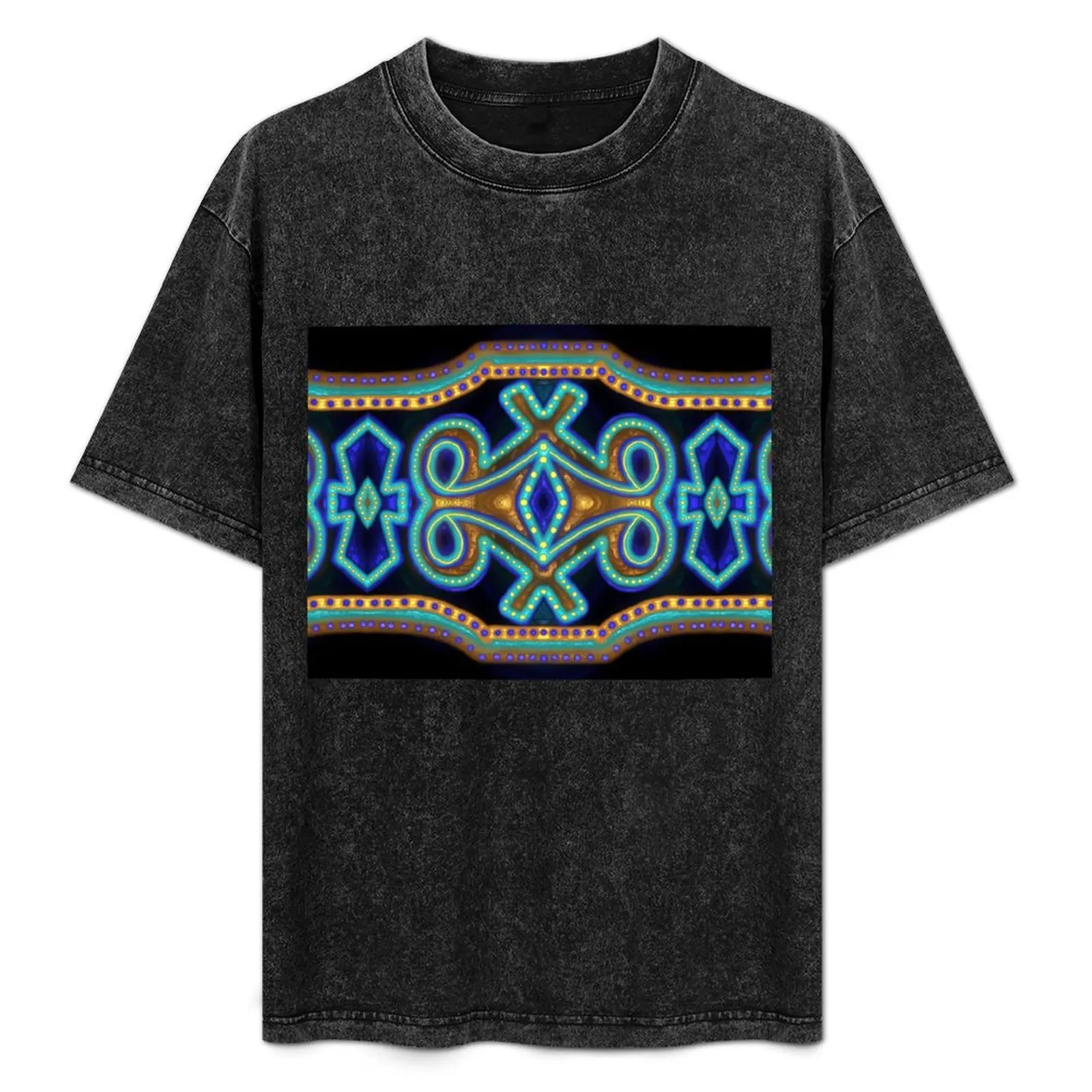 

Anishinaabe Blue Art T-Shirt Big and Tall Gym T-Shirt