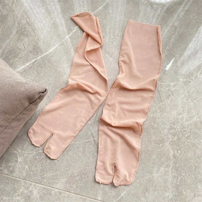 Ultra-Thin Transparent Split Toe Woman Mesh Socks Summer Candy Color Crystal Silk Cool Two-Toed Japanese Harajuku Tabi Sox