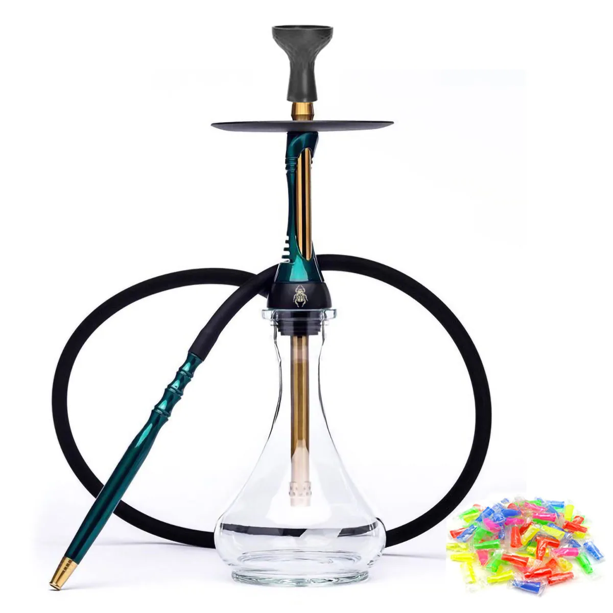 Premium Shisha Hookah Set without Glass Base Multicolor Sheesha Chicha Nargile Water Pipe Smoking Accessories