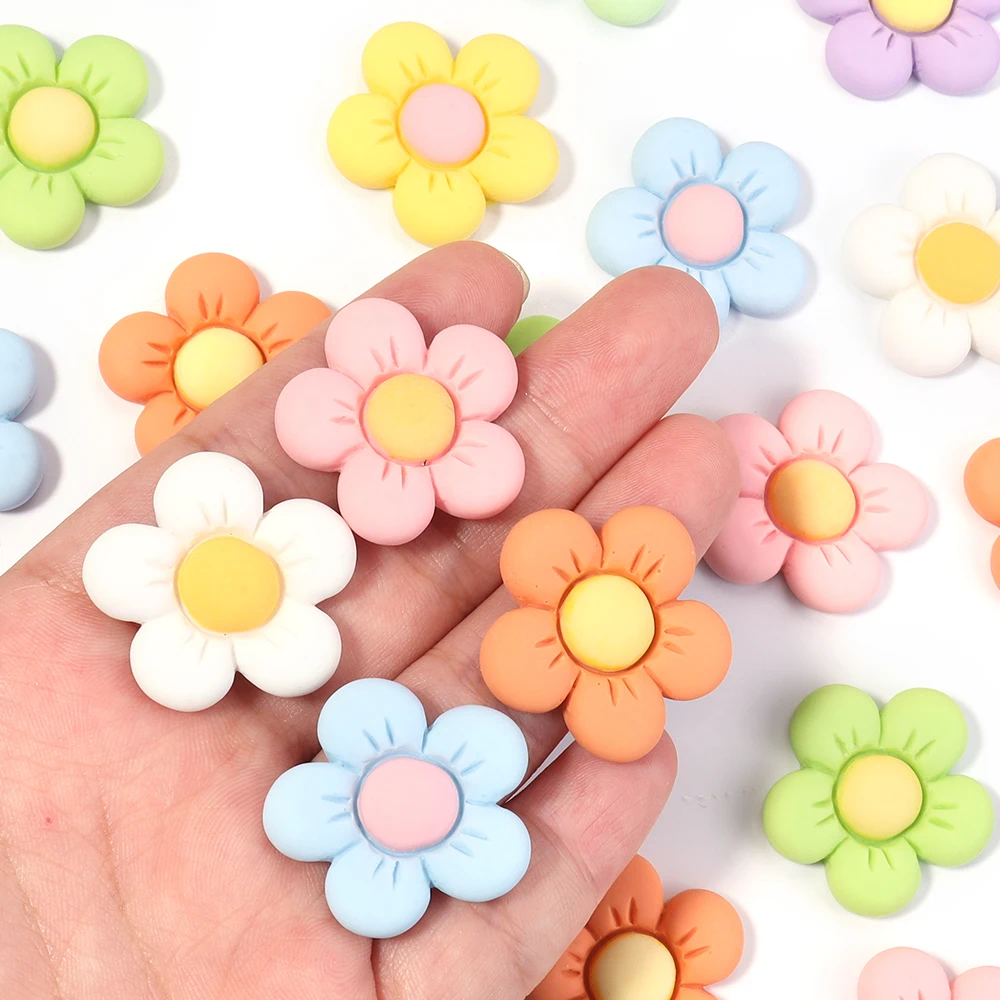 

20pcs 20mm 26mm Five Petal Flower Resin FlatBack Concave Cabochons For Hairpin Scrapbooking DIY Jewelry Craft Decora Accessories