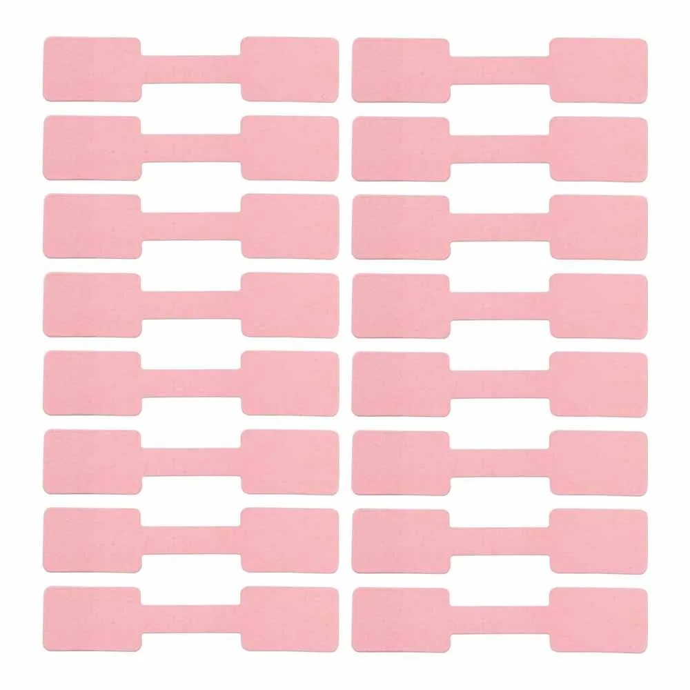 100Pcs 1.2x6cm Pink Self Adhesive Barbell Sticker Tag Rectangle Label Package For Jewelry Ring Bracelet Tag Display Wholesale