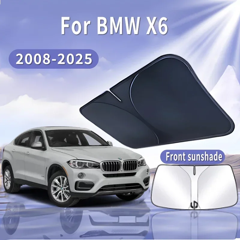 Foldable Car Sun Visor For BMW X6 2008~2025 2015 2020 Front Windshield Sunshade Heat Insulation Summer Cooling Auto Accessories