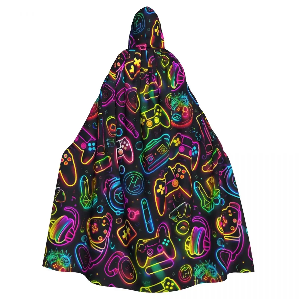 الكبار عباءة الرأس مقنعين لعبة فيديو القرون الوسطى زي الساحرة ويكا مصاص دماء قزم بوريم كرنفال الطرف