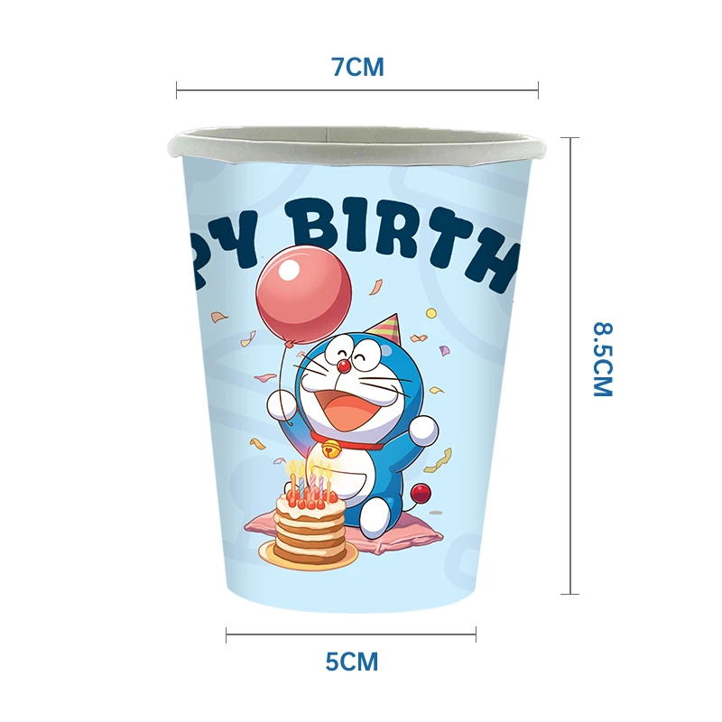 Decoración de cumpleaños de Doraemon de dibujos animados, plato de globo de Doraemon, mantel, pancarta, decoración de pasteles, suministros para fiesta de Baby Shower para niños