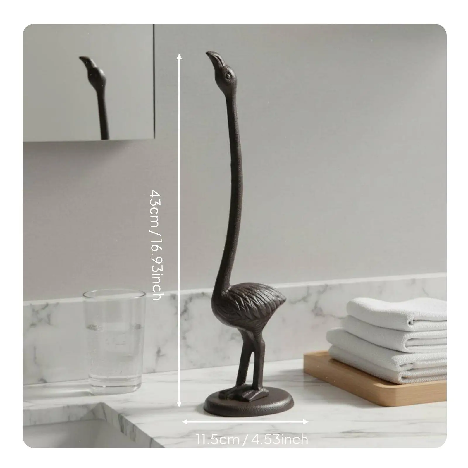 Nordic Style Cast Iron Tissue Holder Decorative Paper Roll Holder Kitchen Accessory for Home Bathroom Living Room
