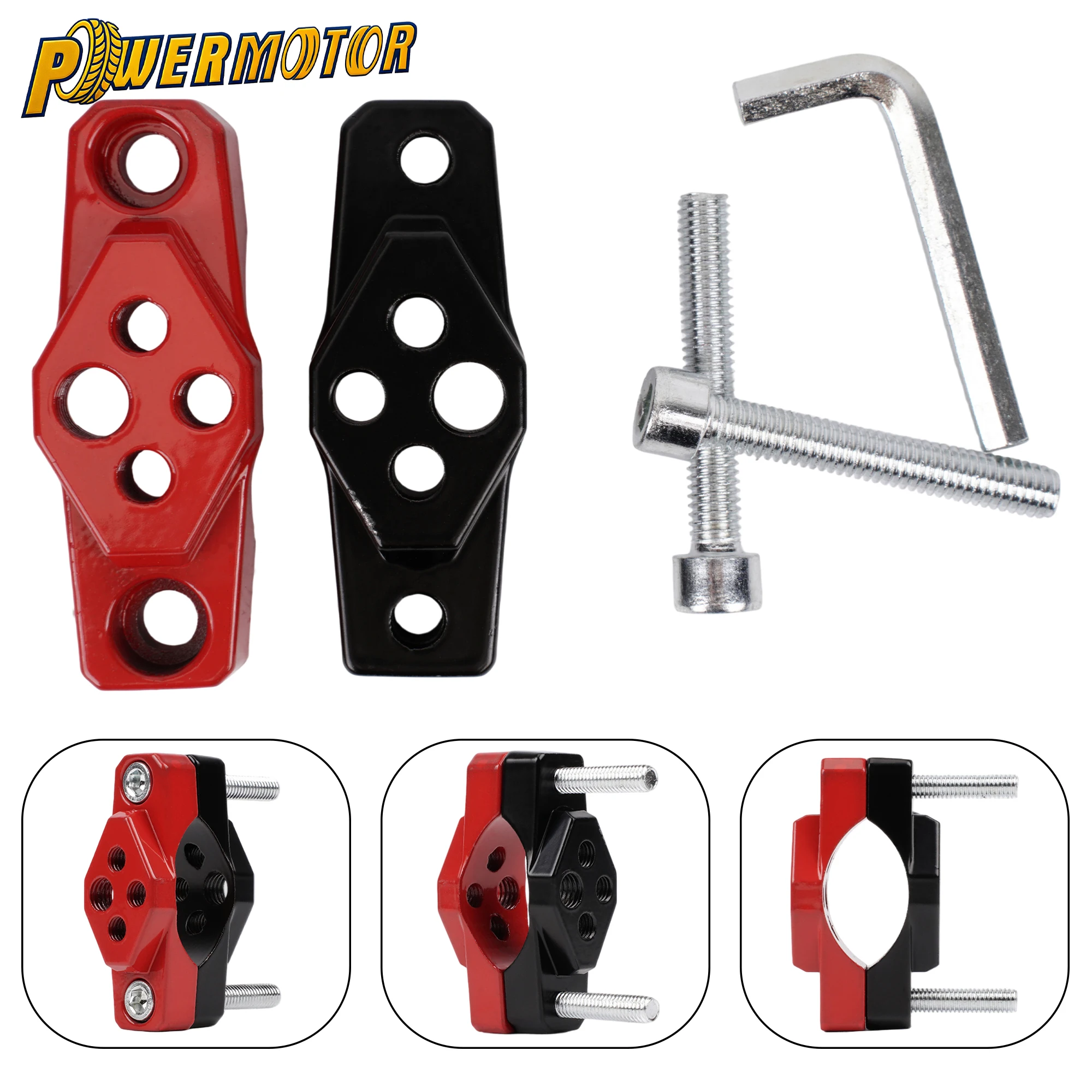 

17-54mm Motorcycle Handlebar Crash Bar Clamps Multifunction Mount Bracket Fog Auxiliary Light Spotlight Phone Stand Holder Clamp