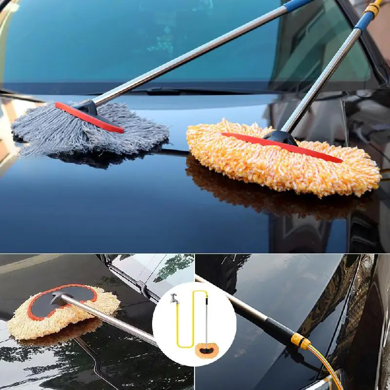 2023 Car Wash Brush Car Cleaning Mop 90cm Long Handle Car Cleaning Kit With Water Dispenser Non-Scratch Bristle Auto Accessories