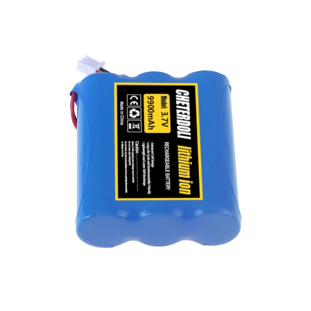 3.7 فولت 18650 بطارية ليثيوم أيون قابلة للشحن 9900 مللي أمبير + XH2.54 2P التوصيل ل سمّاعات بلوتوث مشغل صغير المصابيح الأمامية الشمسية LED