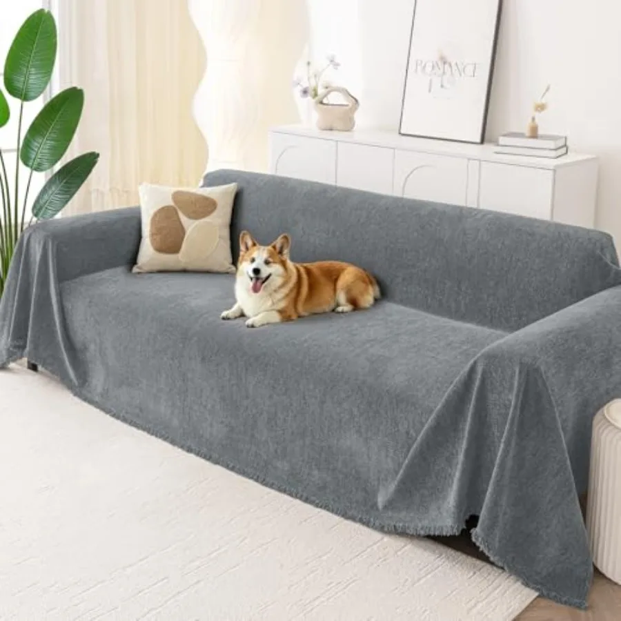 

Couch Cover for Dogs, Washable Chenille Sofa Covers for 3 Cushion Couch, Soft Sofa Slipcover for Pets, Thick Sectional Furnitur