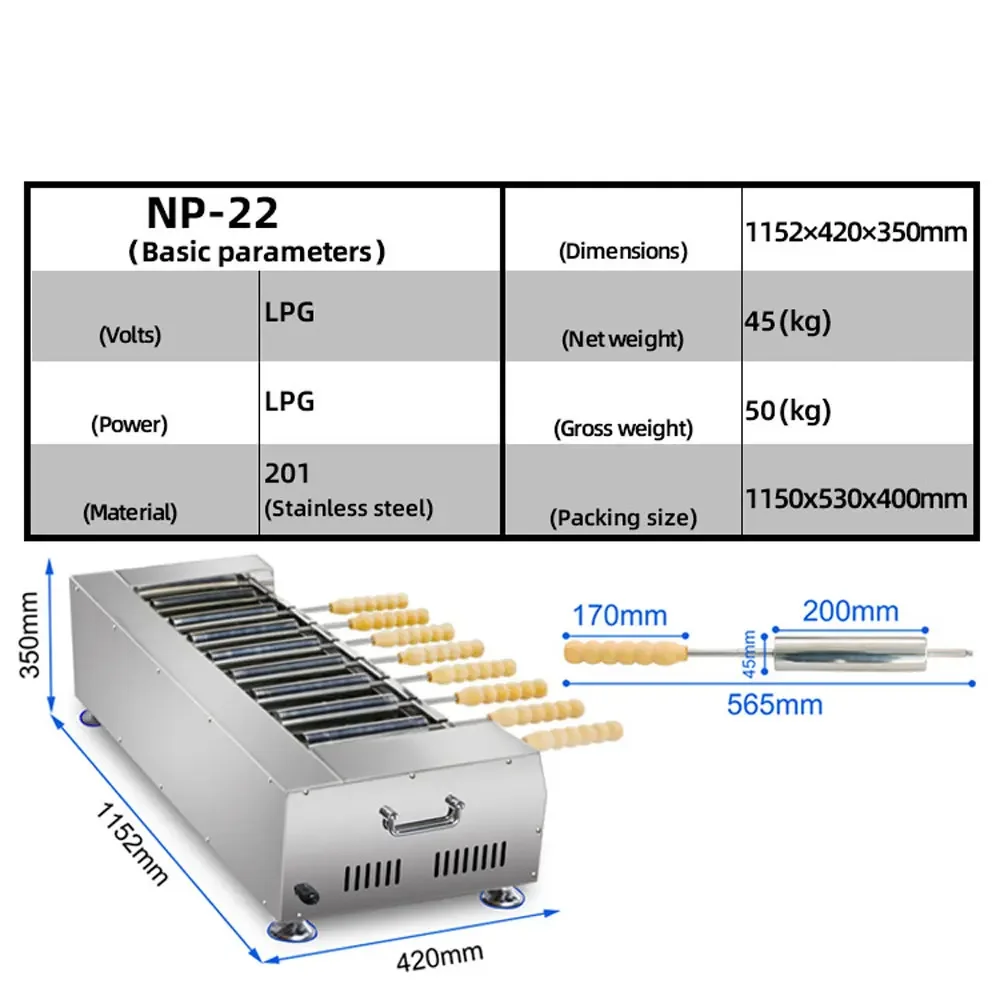 الوافدين الجدد كعكة دونات آلة المجرية الأفقي الخبز صانع الآيس كريم مخروط لفة كشك معدات الخبز #5
