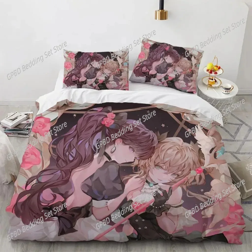 

Anime Cardcaptor Sakura Bedding Set,Duvet Cover Comforter Bed Set Quilt Cover Pillowcase,King Queen Twin Size Boys Girls Adults