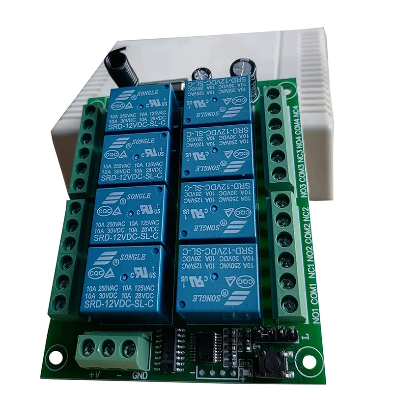 433 MHz DC 12V 24V 8 kanałów CH 8CH przełącznik bezprzewodowego pilota zdalnego sterowania System zdalnego sterowania odbiornik nadajnik 8CH