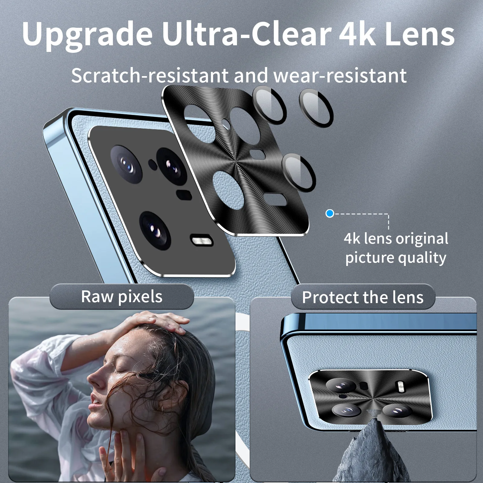 Aluminum Alloy Frame Phone Case For Xiaomi 13 Pro 13 Metal Full Coverage Lens Magsafe Frosted Ultra-thin Protective Back Cover