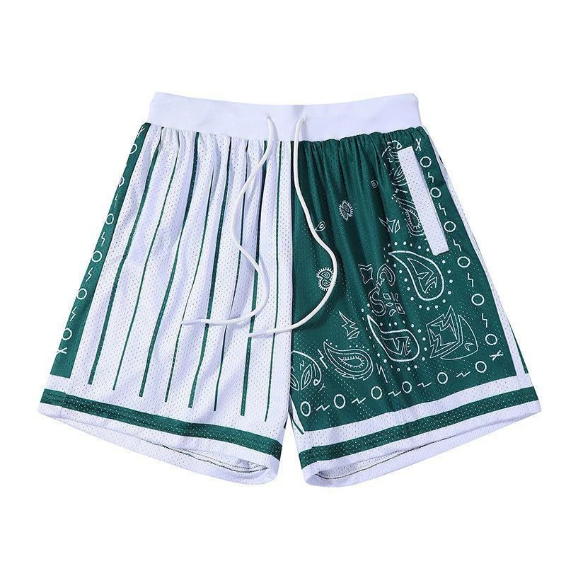 Men Shorts New Print Basketball Joggers Sweatpants Casual Fast drying Short Traning Workout Zip Pocket Summer Three Short Mesh