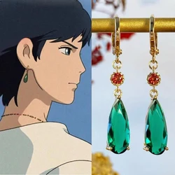 Classic Cartoon Same Design Earrings Howls Moving Castle Rhinestone Inlaid Tassel Earring Jewelry Cute Cosplay Prop Accessories